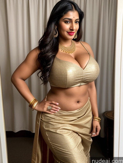 ai nude image of sexy indian woman in gold sari posing for the camera pics of Huge Boobs Muscular Big Ass Abs Chubby Big Hips 18 Lipstick Indian Traditional Sari Salwar Cleavage Jewelry Diamond Jewelry Gold Jewelry Pearl Jewelry