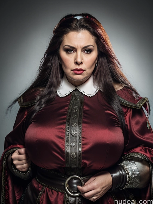 ai nude image of arafed woman in a red dress with a belt and a large collar pics of Chubby Film Photo Dark Fantasy Fantasy Armor Lumberjack Medieval Dark_Fantasy_Style French Musketeer Dress Milf Huge Boobs Big Ass Big Hips Pouting Lips Angry White Hair Long Hair German