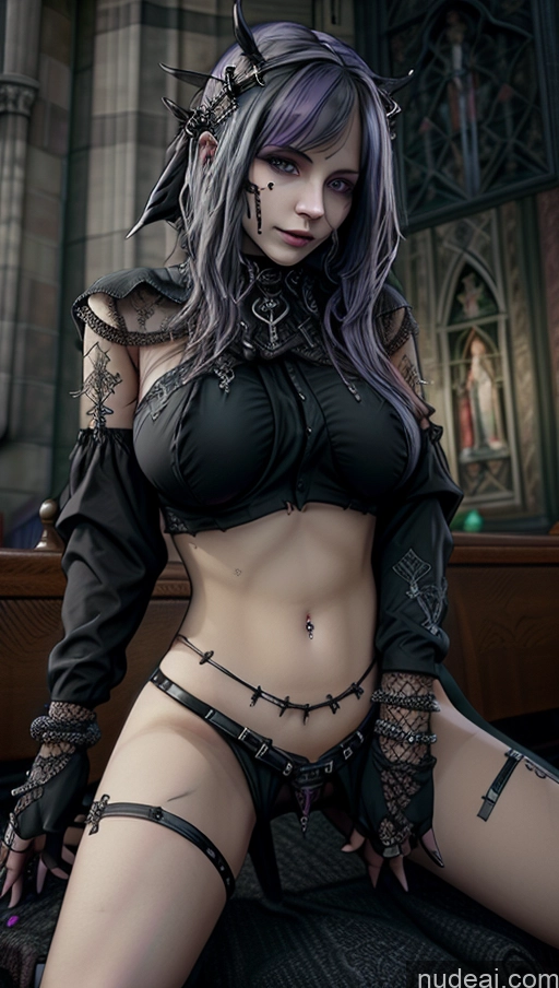 related ai porn images free for Busty Perfect Boobs Spread_legs, Pussy, Split_legs Gothic Punk Girl Close-up View Straddling Purple Hair Elf Outfit/Elf Bikini Milf Goth Church