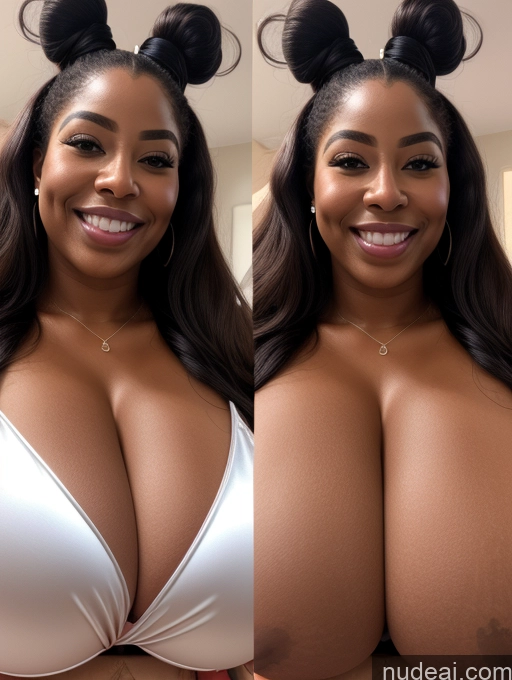 ai nude image of there is a woman with a mickey mouse ears on her head pics of Huge Boobs Perfect Boobs Beautiful Long Hair Laughing African Cleavage 30s Happy Satin Close-up View Busty Onoff