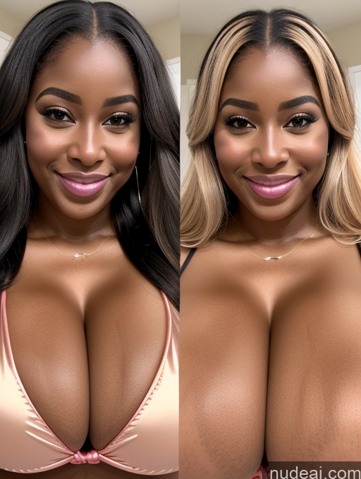 ai nude image of two women with big breasts posing for a picture in a bathroom pics of Perfect Boobs Beautiful Long Hair Laughing African Cleavage 30s Happy Satin Close-up View Busty Onoff Microkini Huge Boobs Blonde