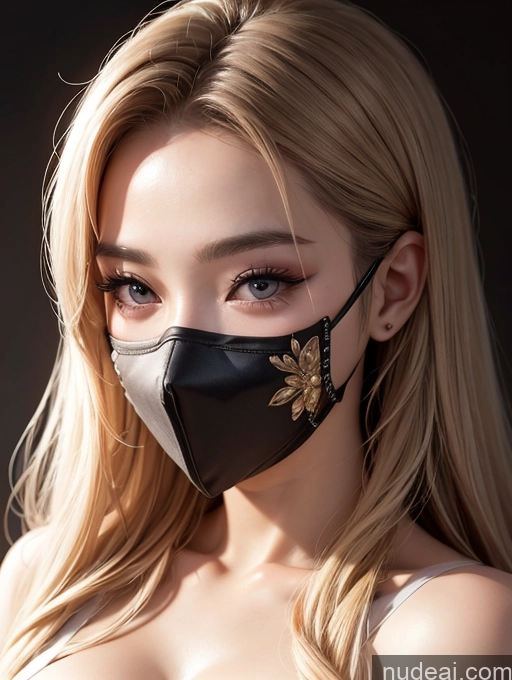 ai nude image of a close up of a woman wearing a mask with a flower on it pics of Korean Perfect Boobs Face Mask