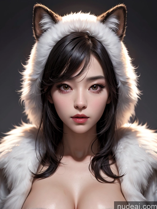 ai nude image of araffe with a furry hood and a big breast pics of Korean Perfect Boobs Fur