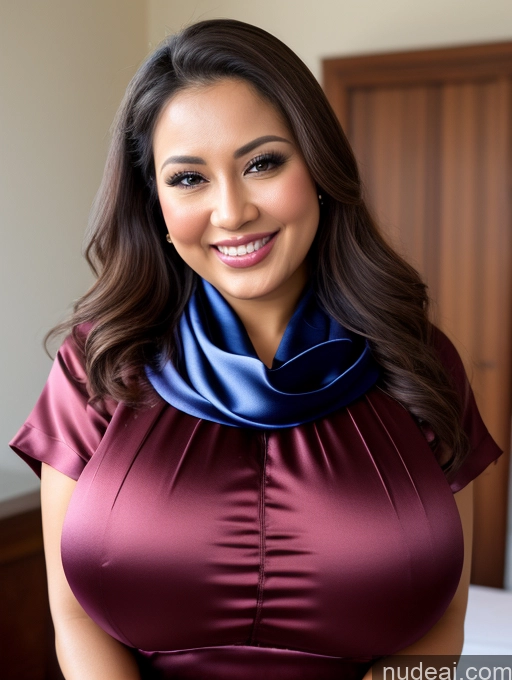 related ai porn images free for Woman One Huge Boobs Beautiful 30s Brunette Slicked Indonesian Close-up View Busty Happy Blouse Cleavage Satin Scarf