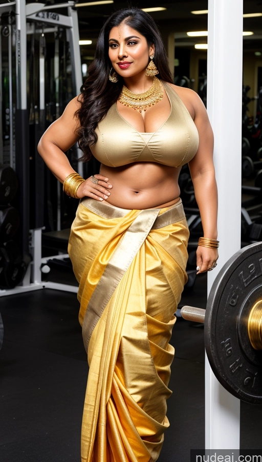 related ai porn images free for Huge Boobs Lipstick Muscular Big Ass Abs Chubby Fairer Skin Black Hair Long Hair Working Out Gym Indian Traditional Gold Jewelry Sari