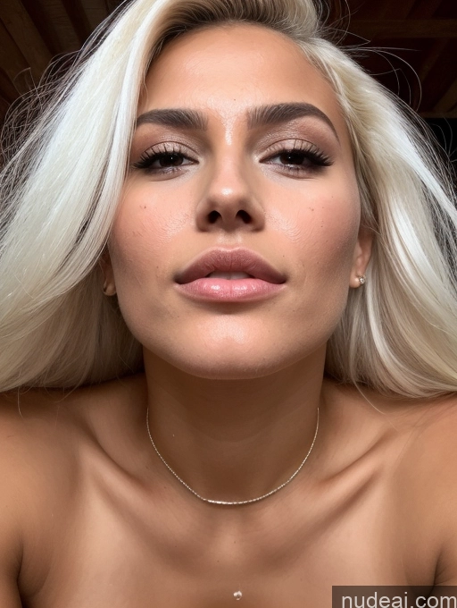 ai nude image of blond woman with a necklace and a choke on her neck pics of Miss Universe Model Busty Perfect Boobs Beautiful Big Ass Perfect Body Pubic Hair Tanned Skin Oiled Body 18 White Hair Long Hair Close-up View Cumshot Seductive