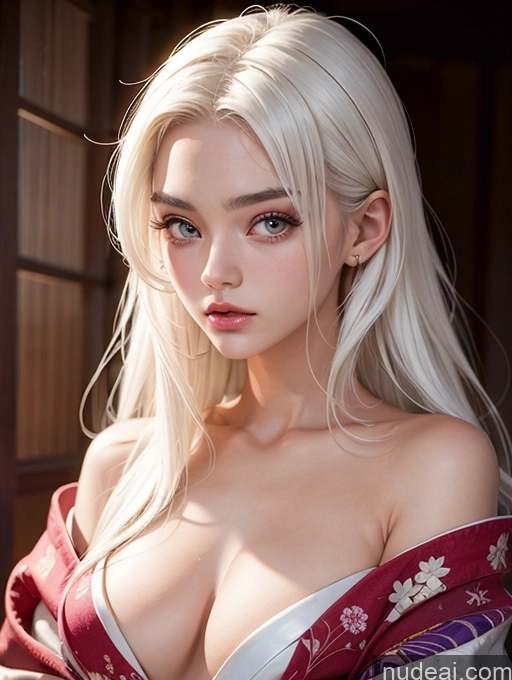 ai nude image of blond woman with long white hair and blue eyes posing for a picture pics of Model One Skinny Beautiful 18 White Hair Japanese Long Hair Sexy Attire Temptation