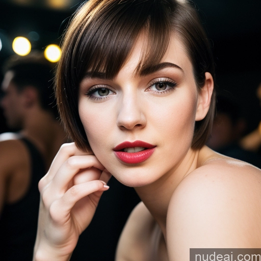 related ai porn images free for Woman Beautiful Fairer Skin 18 Sexy Face Russian Club Close-up View Lipstick Short Hair Brunette