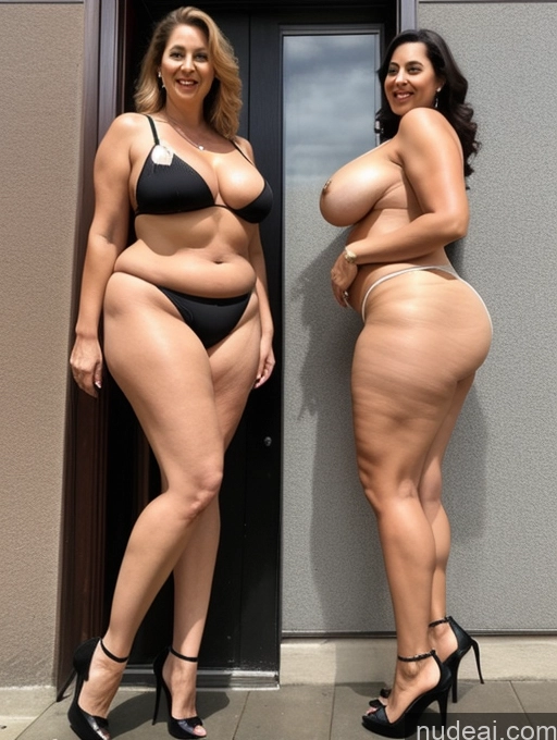 ai nude image of two women in black bikinis standing next to each other pics of Tall Long Legs Big Ass Chubby Big Hips Thick Abs Busty High Heels Two 70s