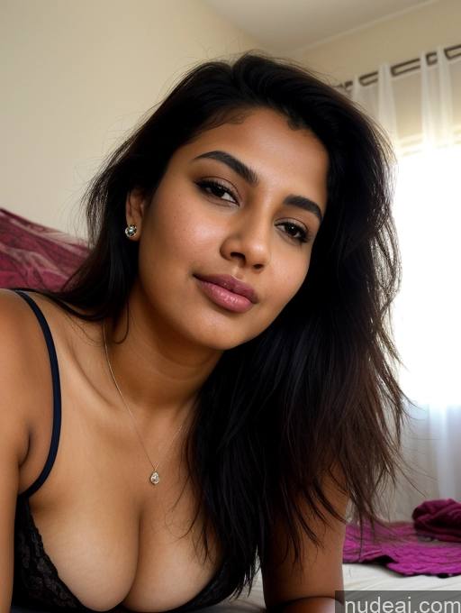 related ai porn images free for Woman One Tanned Skin Black Hair Indian Cleavage Partially Nude 18 Pouting Lips Laughing Bedroom On Back Messy Chubby Front View Blouse Sari