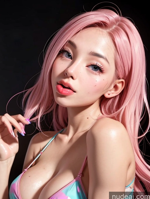 related ai porn images free for Model One Beautiful Skinny 18 Long Hair Japanese Bikini Pink Hair Kisses