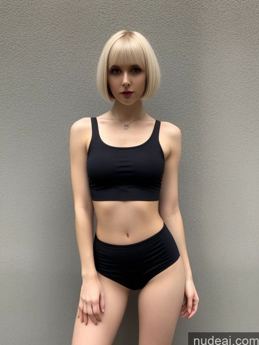 related ai porn images free for Woman Small Tits Beautiful Skinny Small Ass Fairer Skin Blonde Short Hair Russian Front View Goth Crop Top Short Shorts