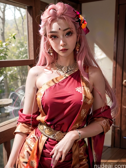 related ai porn images free for Model One Beautiful Skinny 18 Pink Hair Long Hair Japanese Dance Dress: Latin