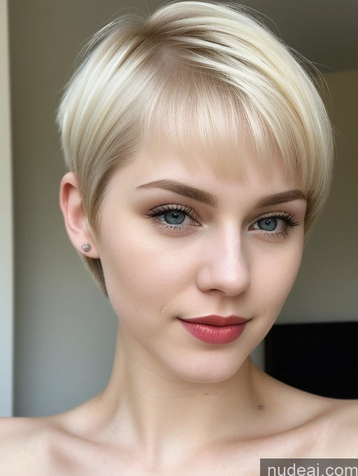 related ai porn images free for Woman Beautiful Fairer Skin 18 Blonde Short Hair Lipstick Russian Close-up View