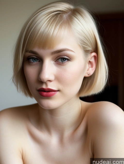 related ai porn images free for Woman Beautiful Fairer Skin 18 Blonde Short Hair Lipstick Russian Close-up View