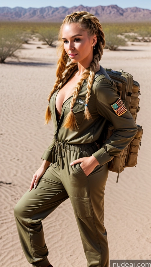 ai nude image of arafed woman in a green jumpsuit with a backpack on her back pics of Big Hips Serious Blonde Irish Skin Detail (beta) Detailed Big Ass 20s Front View Military Miss Universe Model Cosplay Jumpsuit Braided Oasis Perfect Boobs Jumping