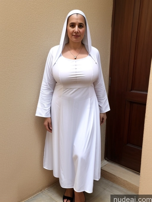 ai nude image of a woman in a white nun costume standing in front of a door pics of 50s Big Ass Busty Thick Nun Salwar Partially Nude Fairer Skin