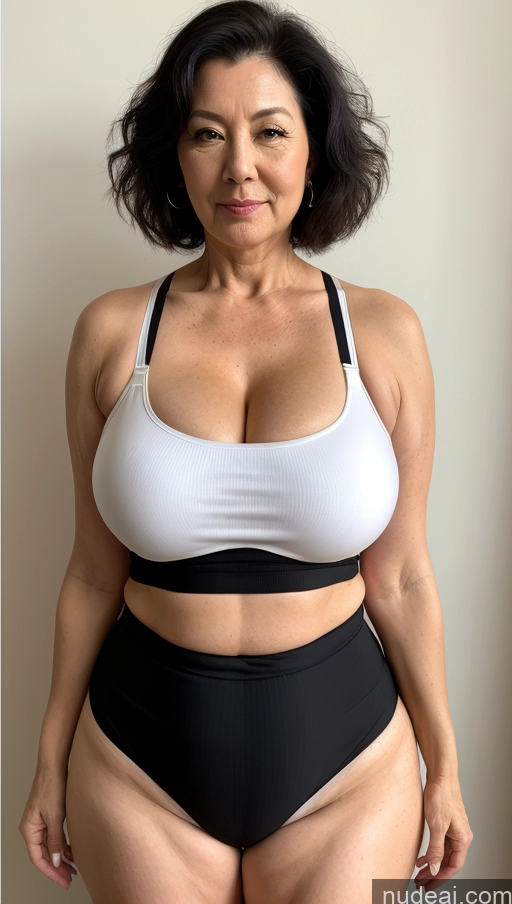 ai nude image of there is a woman in a white bra top and black panties pics of Milf One Busty Perfect Boobs Beautiful Big Ass Big Hips Pubic Hair Fairer Skin 60s Black Hair Asian Crop Top