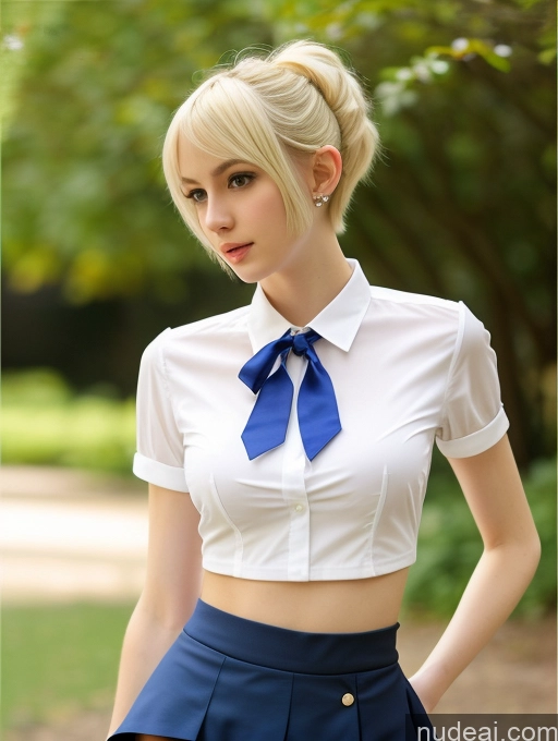 related ai porn images free for Woman Small Tits Beautiful Skinny Small Ass Fairer Skin 18 Blonde Pixie Russian Cosplay Blouse Tie Micro Skirt Crop Top