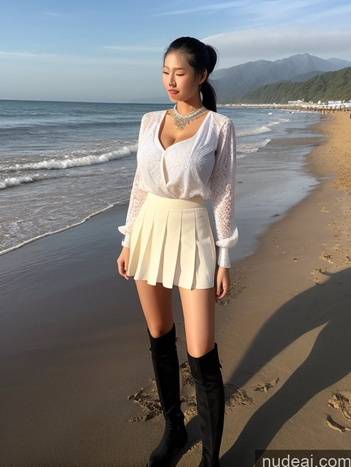 related ai porn images free for Model One Huge Boobs Tall Perfect Body Long Legs 18 Sexy Face Black Hair Ponytail Chinese Beach Spreading Legs Diamond Jewelry Warm Anime Blouse Boots High Socks Micro Skirt