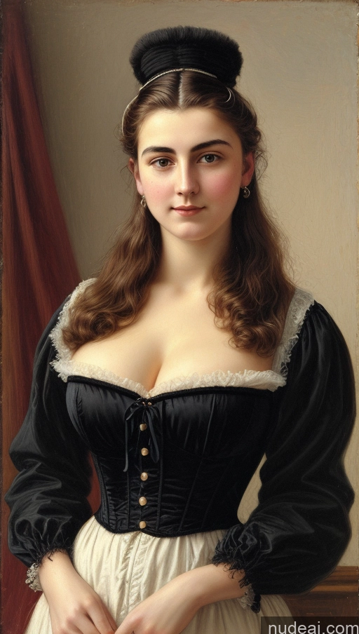 ai nude image of arafed woman in a black and white dress with a hat pics of Busty Pubic Hair 18 Victorian Hairy Women Painting