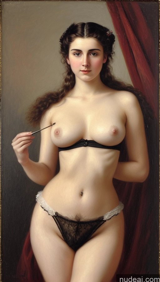 ai nude image of painting of a woman in a black lingerie holding a brush pics of Pubic Hair 18 Painting Victorian Hairy Women Perfect Boobs