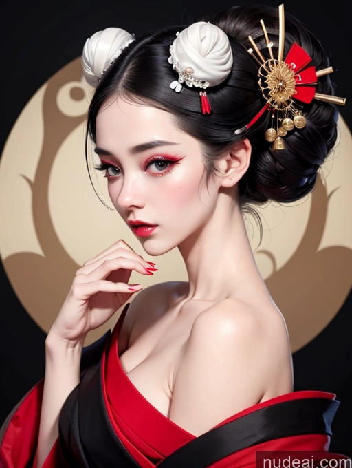 related ai porn images free for Fairer Skin Japanese Black Hair Hair Bun Geisha Small Tits Skinny