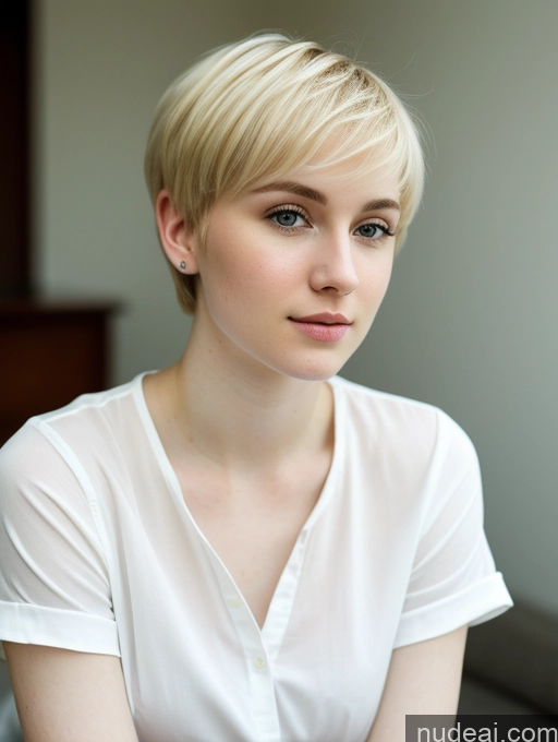 related ai porn images free for Woman Beautiful Fairer Skin 18 Blonde Pixie Russian Shirt Close-up View