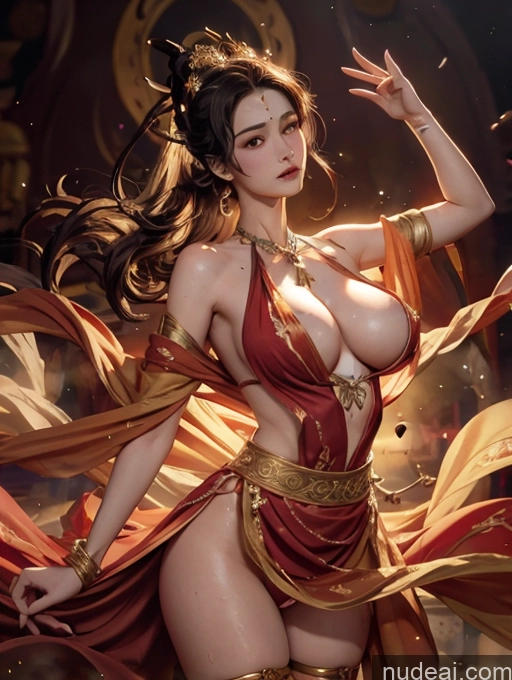 Detailed Bright Lighting Partially Nude Wedding Victorian Tunic Traditional Roman Superhero Jumping Hell Illustration White Curly Hair White Hair Seductive 18 Skinny Busty Perfect Body Fairer Skin Oiled Body Dunhuang (敦煌) V1