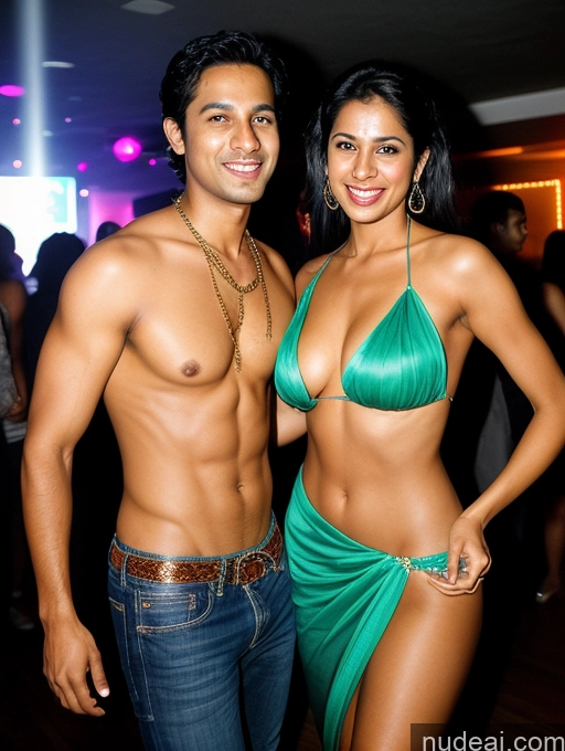 related ai porn images free for Perfect Body 30s Happy Film Photo Front View Topless Woman + Man Wedding Two Jeans Black Hair Straight Indian Sari Club