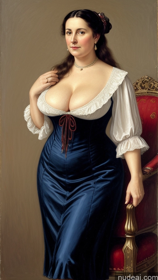 ai nude image of arafed woman in a blue dress sitting on a red chair pics of Busty Perfect Boobs Pubic Hair Painting Medieval Victorian Hairy Women Milf Two Long Legs Fat 50s Long Hair British Front View Traditional Cleavage