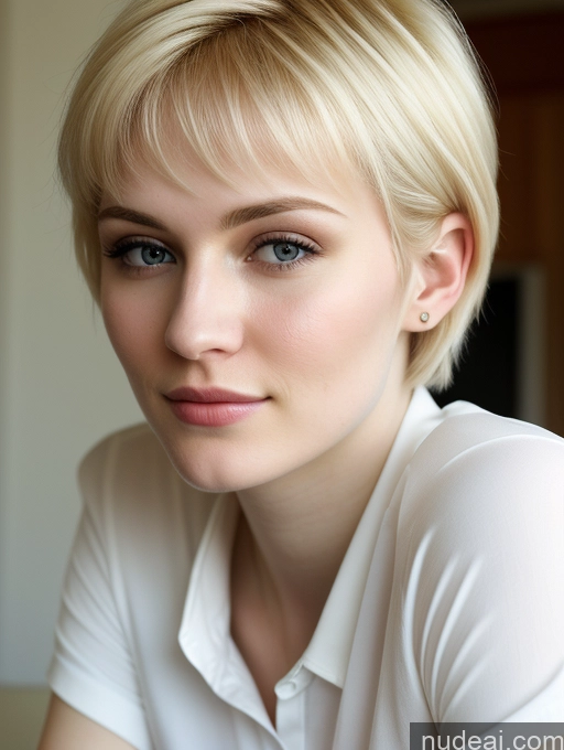 related ai porn images free for Woman Beautiful Fairer Skin 18 Blonde Pixie Russian Close-up View Shirt