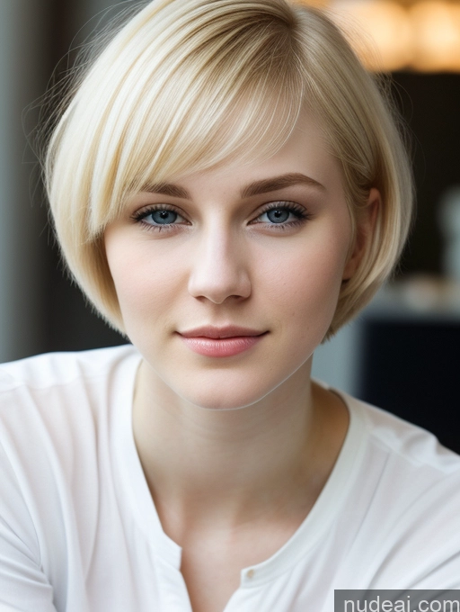 related ai porn images free for Woman Beautiful Fairer Skin 18 Blonde Short Hair Russian Close-up View Shirt