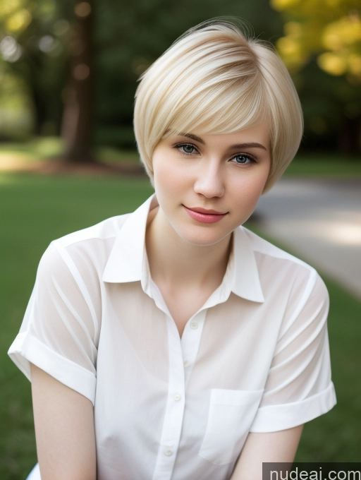 related ai porn images free for Woman One Beautiful Fairer Skin 18 Blonde Short Hair Russian Shirt Close-up View