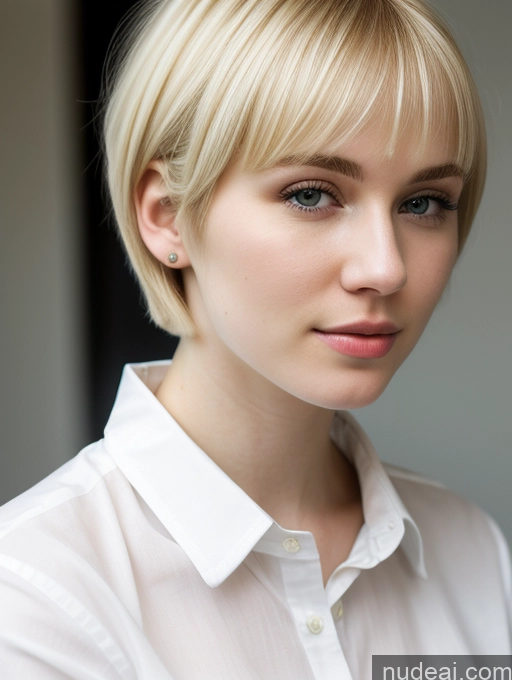 related ai porn images free for Woman One Beautiful Fairer Skin 18 Blonde Short Hair Russian Shirt Close-up View