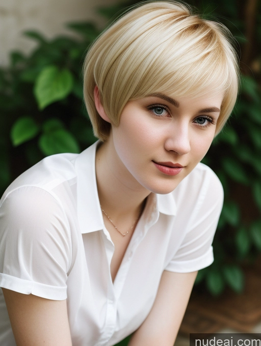 related ai porn images free for Woman One Beautiful Fairer Skin 18 Blonde Short Hair Russian Shirt Close-up View