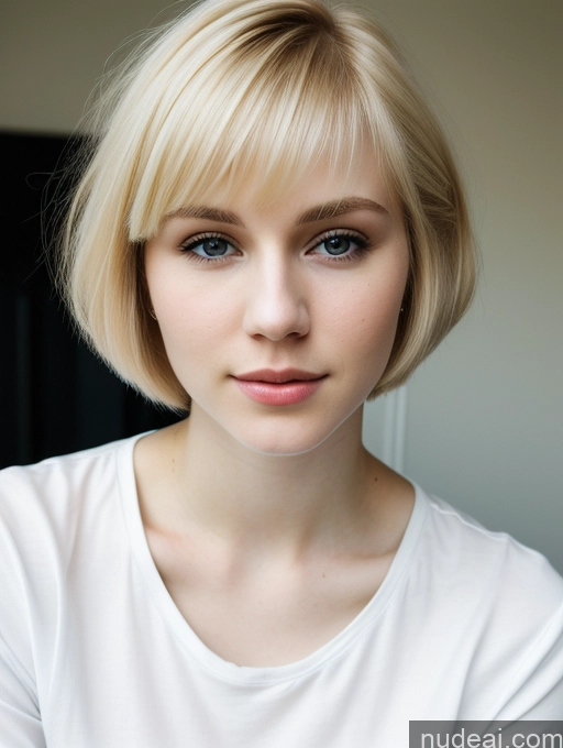 related ai porn images free for Woman Beautiful Fairer Skin 18 Blonde Short Hair Russian Close-up View Shirt