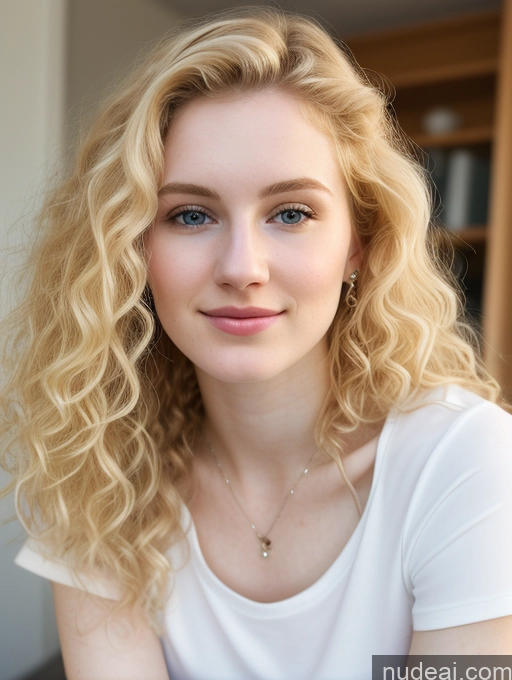 related ai porn images free for Woman Beautiful Fairer Skin 18 Blonde Russian Close-up View Shirt Curly Hair