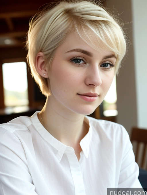 related ai porn images free for Woman Beautiful Fairer Skin 18 Blonde Pixie Russian Close-up View Shirt Detailed