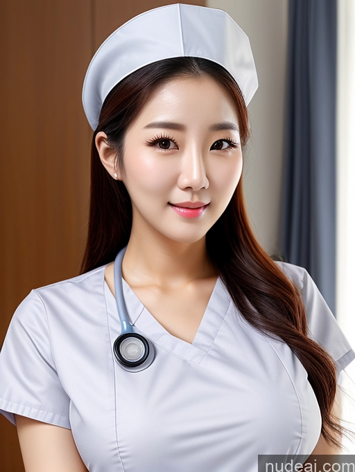 ai nude image of arafed woman in a white uniform with a stethoscope pics of Korean Perfect Boobs Nurse