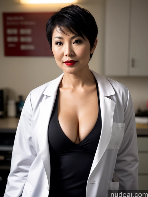 related ai porn images free for Milf Perfect Boobs Lipstick Pixie Dark Lighting Asian Doctor Lab Coat Partially Nude