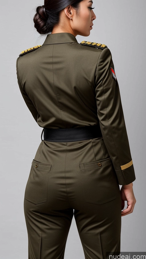 ai nude image of araffe woman in military uniform posing for a picture pics of Military Big Ass Back View Asian