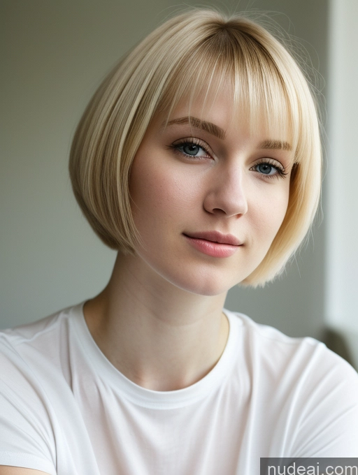 related ai porn images free for Woman Beautiful Fairer Skin 18 Blonde Short Hair Russian Close-up View Shirt