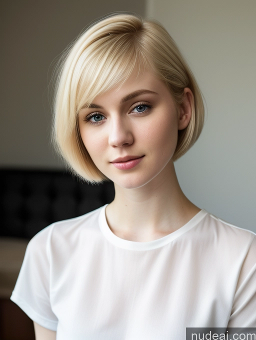 related ai porn images free for Woman Beautiful Fairer Skin 18 Blonde Short Hair Russian Close-up View Shirt