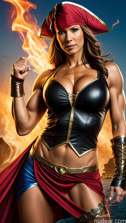 related ai porn images free for Pirate Perfect Boobs Muscular Abs Superheroine Superhero Powering Up