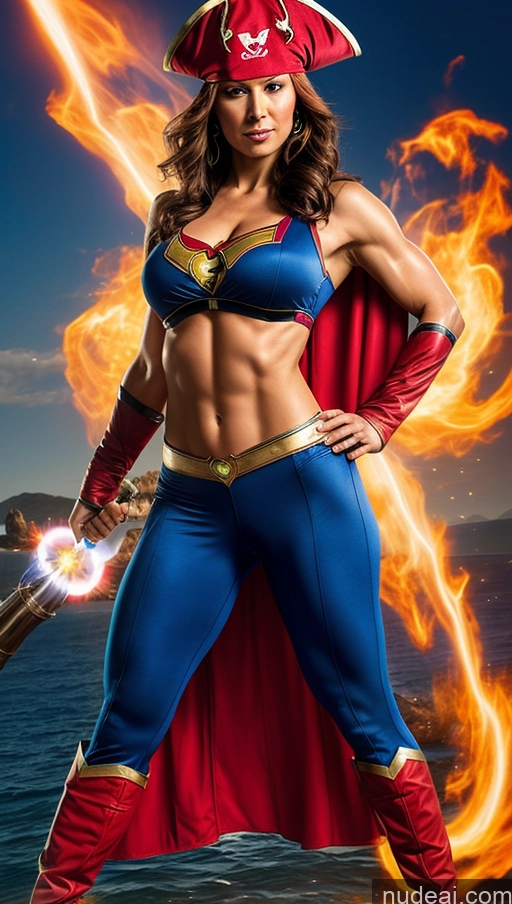 related ai porn images free for Pirate Perfect Boobs Muscular Abs Superheroine Superhero Powering Up One