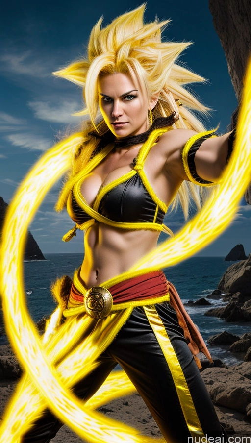 related ai porn images free for Pirate Super Saiyan 3 Neon Lights Clothes: Yellow Powering Up