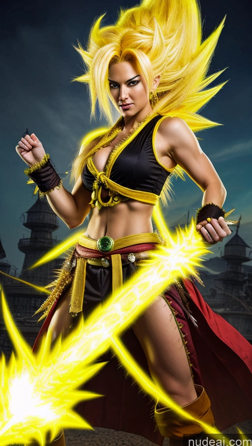 related ai porn images free for Pirate Super Saiyan 3 Neon Lights Clothes: Yellow Powering Up