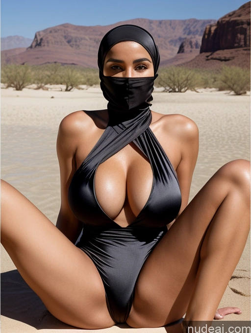 ai nude image of araffe woman in a black bikini and a black mask pics of Huge Boobs Partially Nude Big Ass Oasis Niqab Spreading Legs One Piece Swimsuit Satin