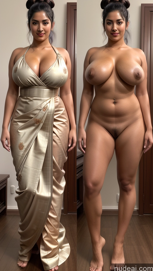 ai nude image of two women in dresses standing next to each other in a room pics of Athlete Two Busty Perfect Boobs Thick Tall Pubic Hair Black Hair Indian Nude Sari Traditional Partially Nude Onoff Full Frontal Hairy Women Big Ass 60s Hair Tied Up Painting